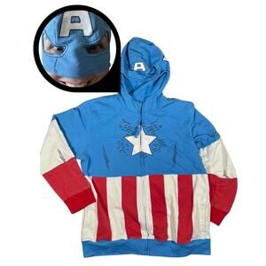 Marvel Captain America Themed Men's Hoodie With Eye Mask - Size XL